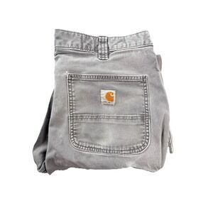 Carhartt 102291 Relaxed Fit Mens 36x34 Gray Carpenter Work Pants Stretch
